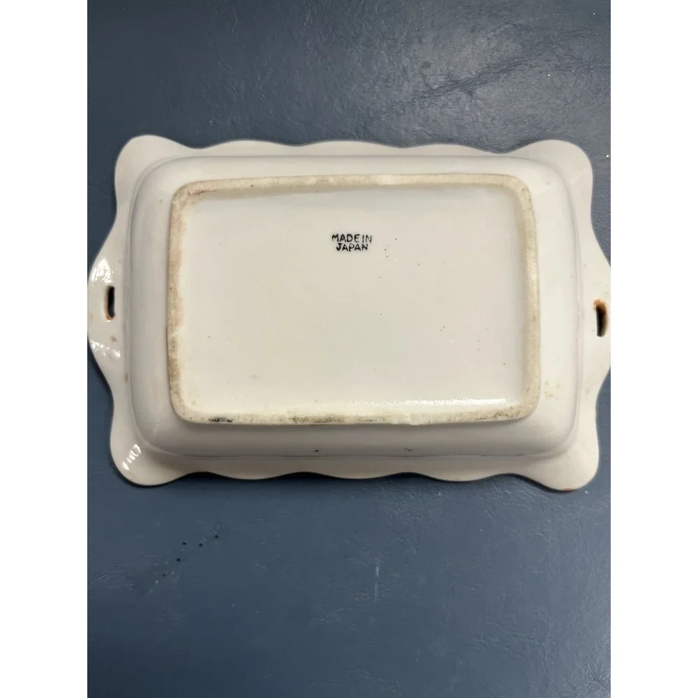 Antique Porcelain Ashtray Made in Japan Vintage 6 1/4 inches‎ by 4 inches